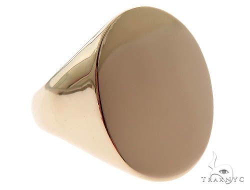 Ring Engravable Front ID Symbol Initial 14K 18K 22K Yellow White Rose Gold 64007 - Image 1