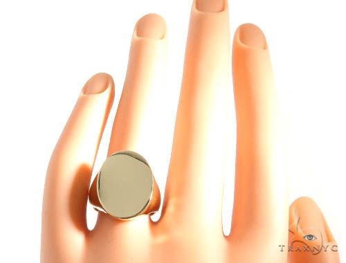 Ring Engravable Front ID Symbol Initial 14K 18K 22K Yellow White Rose Gold 64007 - Image 9