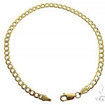 Gold Hollow Curb Link Bracelet 8 Inches 3.5mm