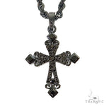 Gothic Style Black Diamond Cross Pendant Set 68713 - Image 1