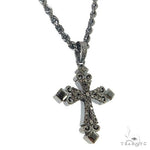 Gothic Style Black Diamond Cross Pendant Set 68713 - Image 2