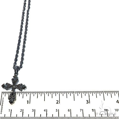 Gothic Style Black Diamond Cross Pendant Set 68713 - Image 6