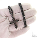 Gothic Style Black Diamond Cross Pendant Set 68713 - Image 9