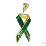 Green Enamel Gold Pendant 44517 - Image 2