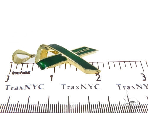 Green Enamel Gold Pendant 44517 - Image 4