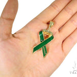 Green Enamel Gold Pendant 44517 - Image 6