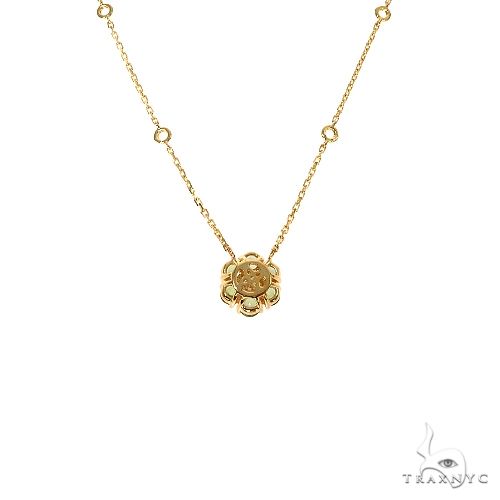 Green Sapphire Diamond Flower Necklace 67222 - Image 4