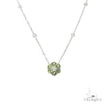 Green Sapphire Diamond Flower Necklace 67232 - Image 1