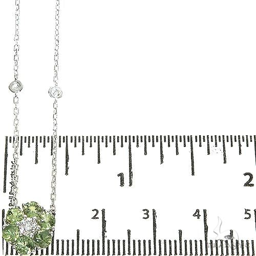 Green Sapphire Diamond Flower Necklace 67232 - Image 6
