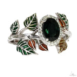 Green Sapphire Leaf Garland Flower Ring 70066 - Image 2