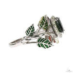 Green Sapphire Leaf Garland Flower Ring 70066 - Image 3