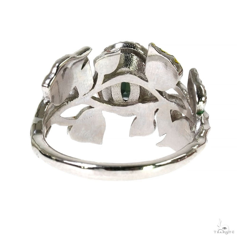 Green Sapphire Leaf Garland Flower Ring 70066 - Image 4