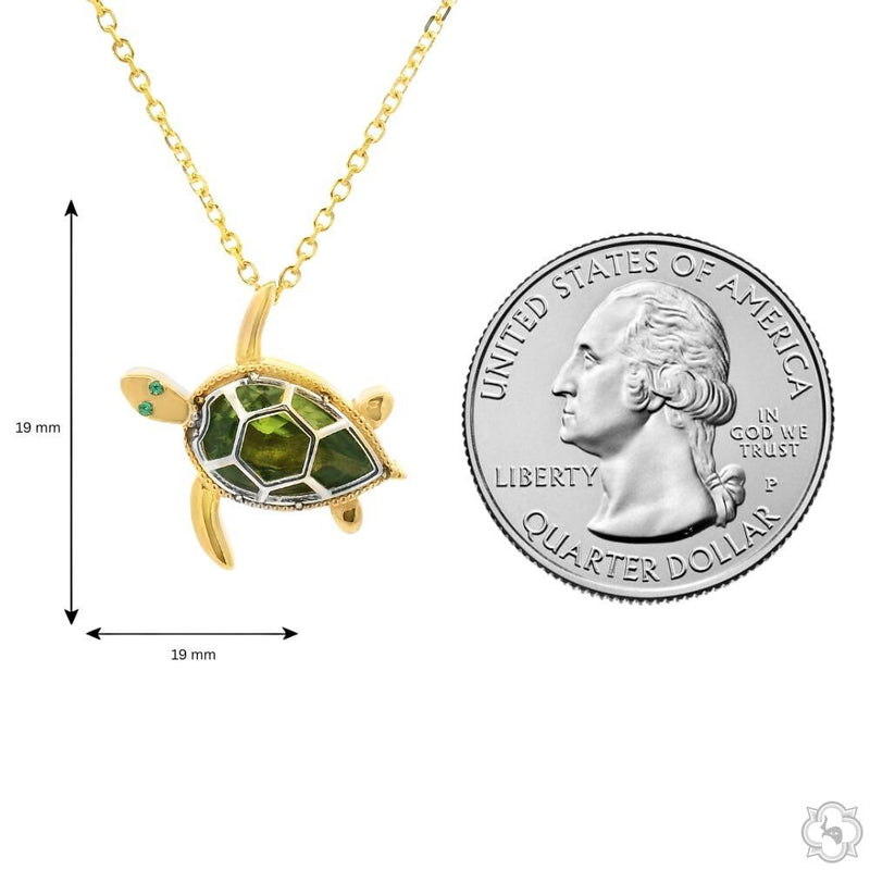 Green Turtle Gemstone Pendant Set 70803 - Image 5