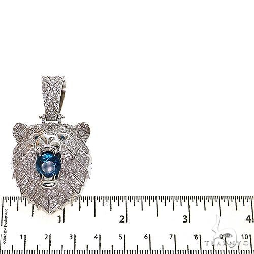 Grizzly Bear Blue Topaz  Diamond Pendant 68709 - Image 5
