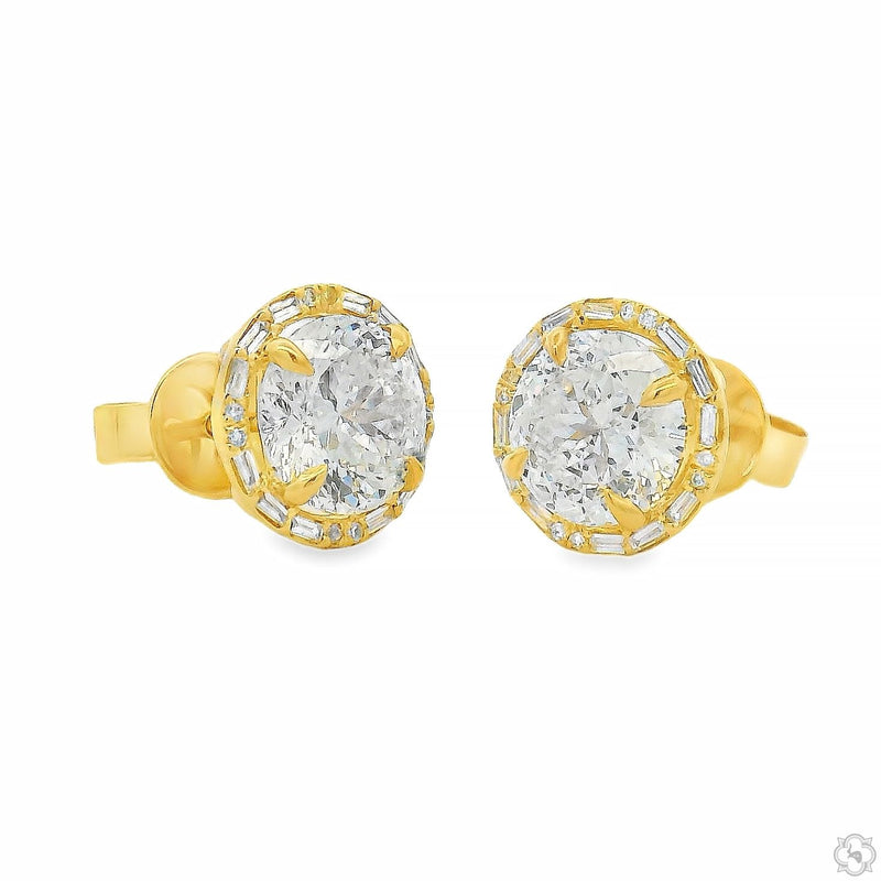 Halo Portuguese Cut Diamond Studs 70866 - Image 2