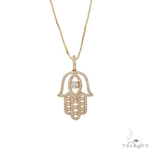 Hamsa Diamond Pendant Set 67333 - Image 1