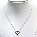 Heart Blue Sapphire Diamond Necklace 40833 - Image 11