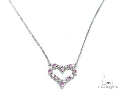 Heart Pink Sapphire Diamond Necklace 40829 - Image 1