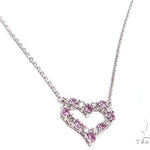 Heart Pink Sapphire Diamond Necklace 40829 - Image 2