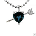 Heart Shape Blue London Topaz Necklace Large 70398 - Image 1