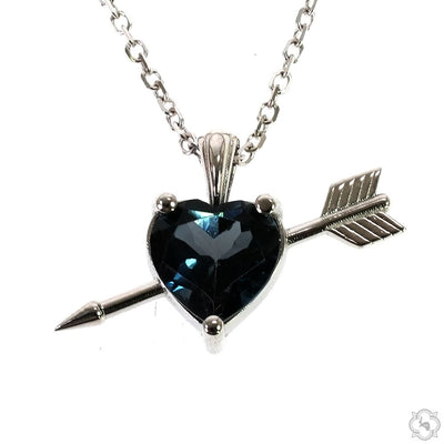 Heart Shape Blue London Topaz Necklace Medium 70235 - Image 1