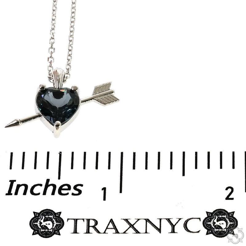 Heart Shape Blue London Topaz Necklace Medium 70235 - Image 5