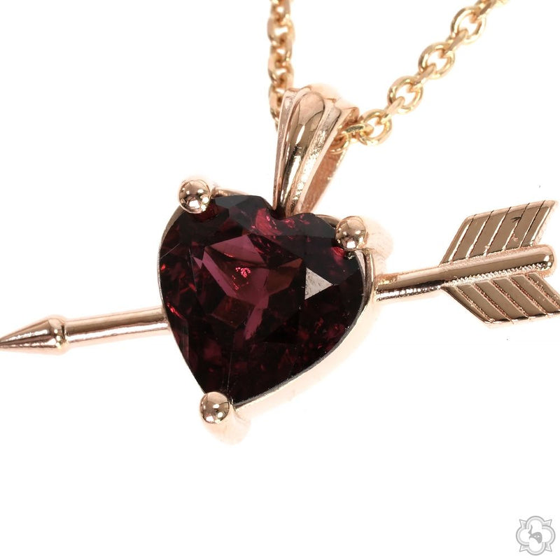 Heart Shape Rhodolite Necklace Medium 70236 - Image 3