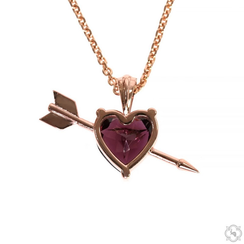 Heart Shape Rhodolite Necklace Medium 70236 - Image 4