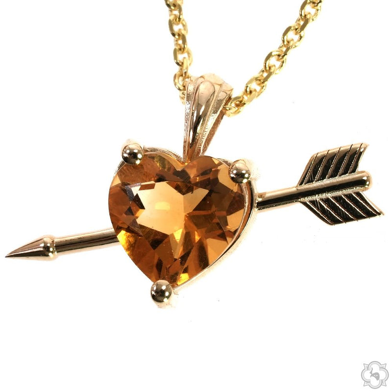Heart Shape Citrin Necklace Medium 70234 - Image 3
