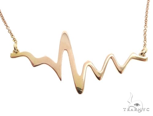 Heartbeat Pendant Necklace in 14k Yellow Gold 60691 - Image 1