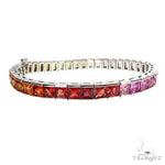 Helga Rainbow Sapphire Princess Cut Bracelet 66890 - Image 2