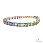 Helga Rainbow Sapphire Princess Cut Bracelet 66890 - Image 3