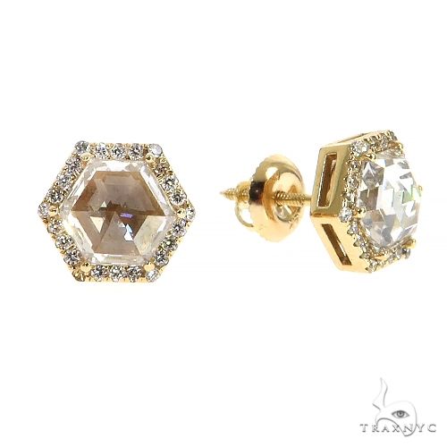 Hexagon Diamond Earrings 68643 - Image 2