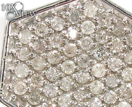 Hexagon Silver Diamond Ring 28060 - Image 3