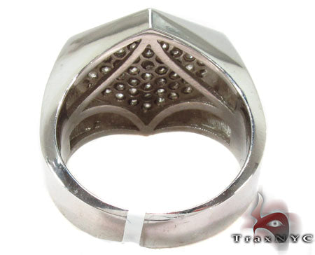 Hexagon Silver Diamond Ring 28060 - Image 5