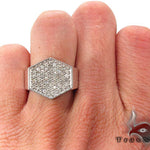 Hexagon Silver Diamond Ring 28060 - Image 7