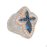 Iceberg Celestial Blue Quartz Crystals Diamond Ring 70370 - Image 2