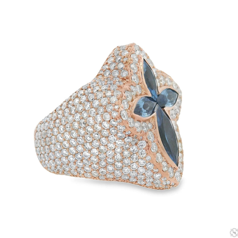 Iceberg Celestial Blue Quartz Crystals Diamond Ring 70370 - Image 3