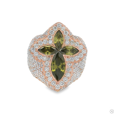Iceberg Green Quartz Crystals Diamond Ring 70369 - Image 1