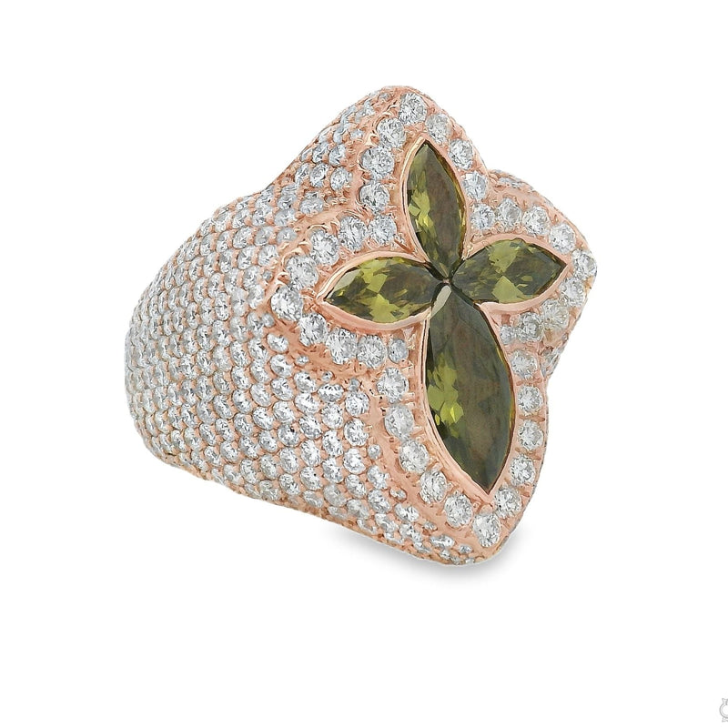 Iceberg Green Quartz Crystals Diamond Ring 70369 - Image 2