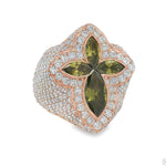 Iceberg Green Quartz Crystals Diamond Ring 70369 - Image 3