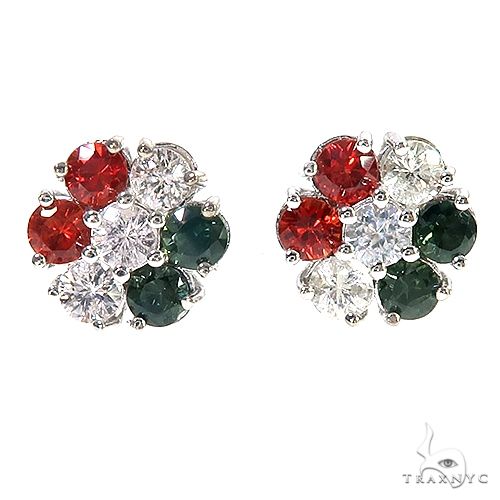 Italy  Hungary  Sapphire Flower Earrings 67140 - Image 1