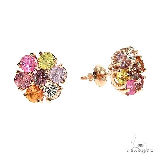 Jesse Cakes Sapphire Flower Earrings 67150 - Image 2