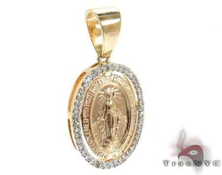 Virgin Mary Halo Diamond Pendant 28460 - Image 2