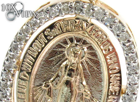 Virgin Mary Halo Diamond Pendant 28460 - Image 3