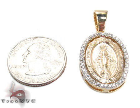 Virgin Mary Halo Diamond Pendant 28460 - Image 5