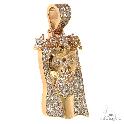 Jesus Diamond Pendant with Crown of Stars 68305 - Image 2
