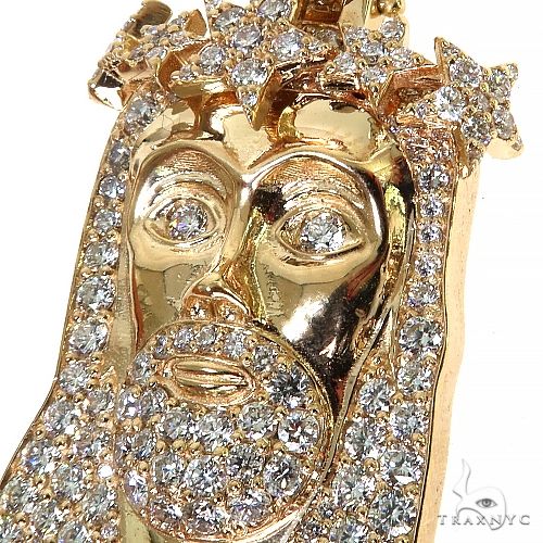 Jesus Diamond Pendant with Crown of Stars 68305 - Image 3