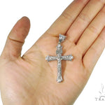 10K White Gold Diamond Cross Crucifix  45406 - Image 7