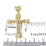 10K Yellow Gold Diamond Cross Crucifix 45414 - Image 4